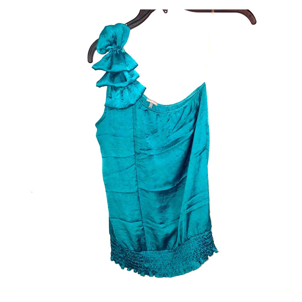 Teal One-Shoulder Blouse